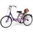 thumbnail image 1 of Naipo 26" Adult Tricycle, Carbon Steel 3 Wheel Bikes 7 Speed Trikes with Adjustable Seat Shopping Basket 360lbs Capacity for Seniors/Commuting Purple, 1 of 11