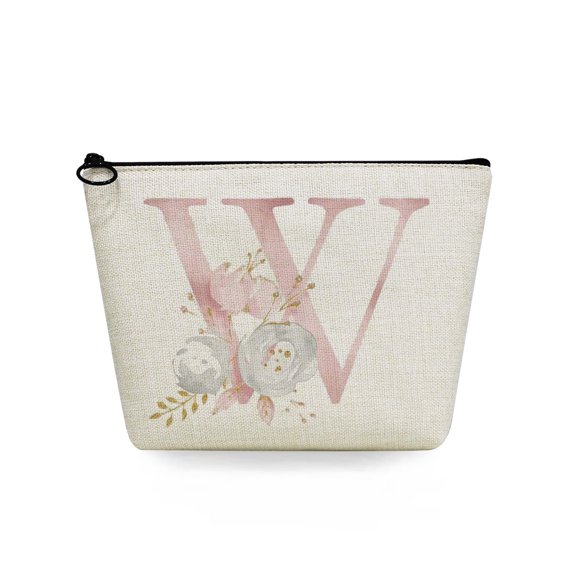 26 Alphabet Flowers Print Cosmetic Bags Bridal Party Make Up Bag Bride Bridesmaid Proposal Gift Pouch Necessaries Lady Candy Bag