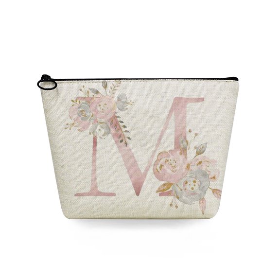 26 Alphabet Flowers Print Cosmetic Bags Bridal Party Make Up Bag Bride Bridesmaid Proposal Gift Pouch Necessaries Lady Candy Bag