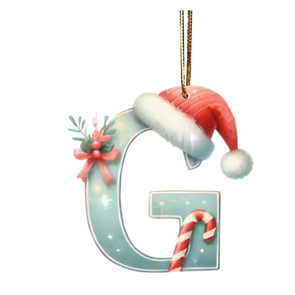 26 Alphabet Letters Xmas Decorations - 2D Flat, 0.33Mm Thick Hanging Ornaments - For Christmas Tree, Home, Party, Wall Decor