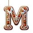 thumbnail image 1 of 26 Alphabet Ornaments for Christmas Tree Candy Cane Initial Letter M Pendant with Berries Pattern Mini Hanging Decorations for Party DIY, 1 of 4