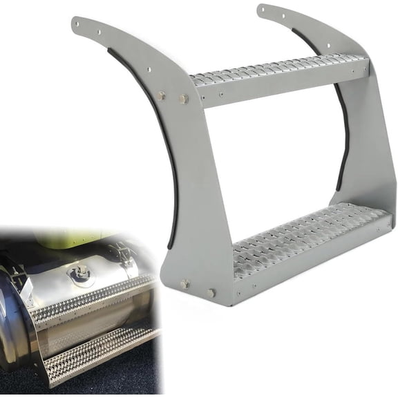 26" Aluminum Fuel Tank Step W/Mounting Hardware Compatible with Peterbilt 389 Truck All Models, Silvery Non-Slip Fuel Tank Stair