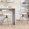 thumbnail image 1 of 26'' Beige Counter Height Bar Stools, Set of 2 | Comfort for Dining Room Use | Fabric Upholstery on Metal Frame | Simple Assembly with Instructions, 1 of 6