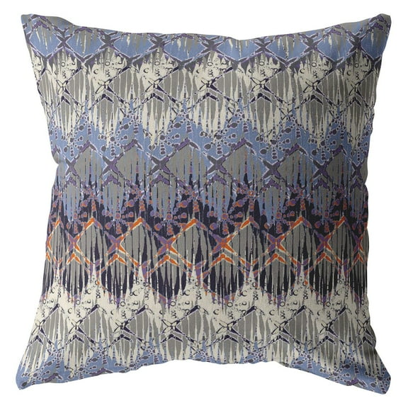 26 Blue Gray Hatch Indoor Outdoor Throw Pillow