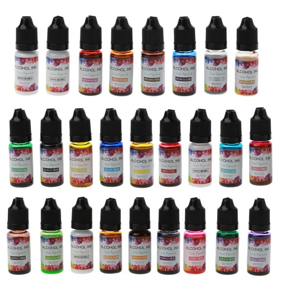 26 Bottles Vibrant Colors High Concentrated Alcohol-Based Concentrated Epoxy Resin Paint Colour Dye Great for Resin