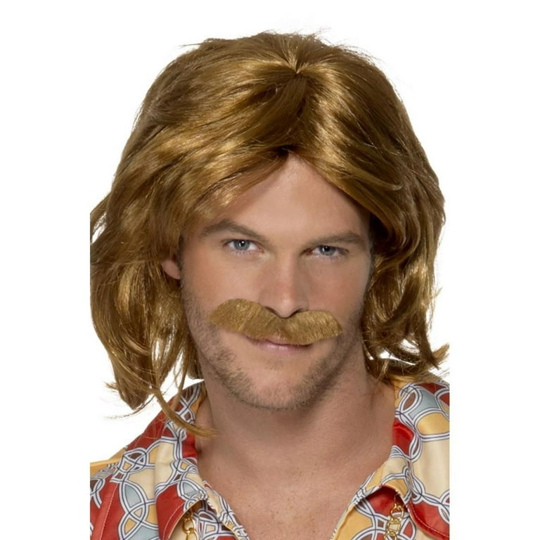70s Super Trouper Wig & Moustache Adult Brown 70s Super Trouper Wig & Moustache Adult Brown