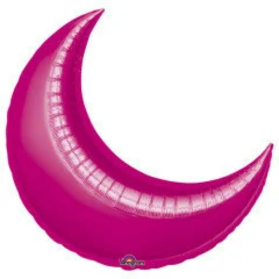 26" CRESCENT MOON - FUCHSIA Balloon Large Shape Foil Mylar Balloon Party Supplies Decorations Foil Mylar Balloon
