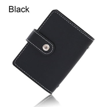26 Card Slots Slim Candy Color Purse Wallet RFID Blocking Credit Card Holder PU Leather BLACK