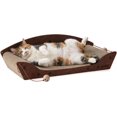 thumbnail image 1 of 26'' Cardboard Cat Scratcher Bed - Large Scratcher Couch for Indoor Cats, Orthopedic Scratching Board, Lounger Scratching Couch with Bells, 1 of 2