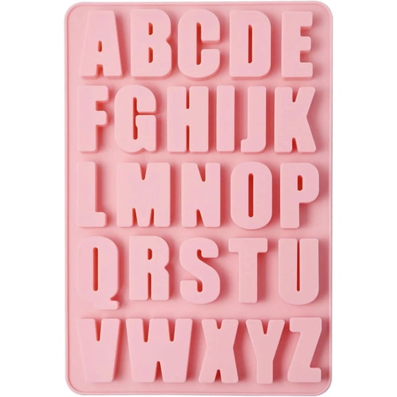 26 Cavities Alphabet crayon mold letter molds silicone alphabet mold chocolate molds silicone Large depth, easy to release and clean for Making cakes,Biscuit Ice Cube Chocolate Resin Concrete
