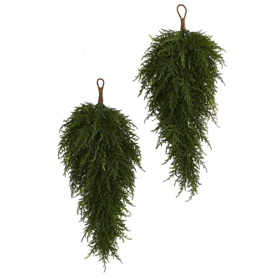 26 Cedar Artificial Christmas Teardrop (Set of 2) , by Guvpev