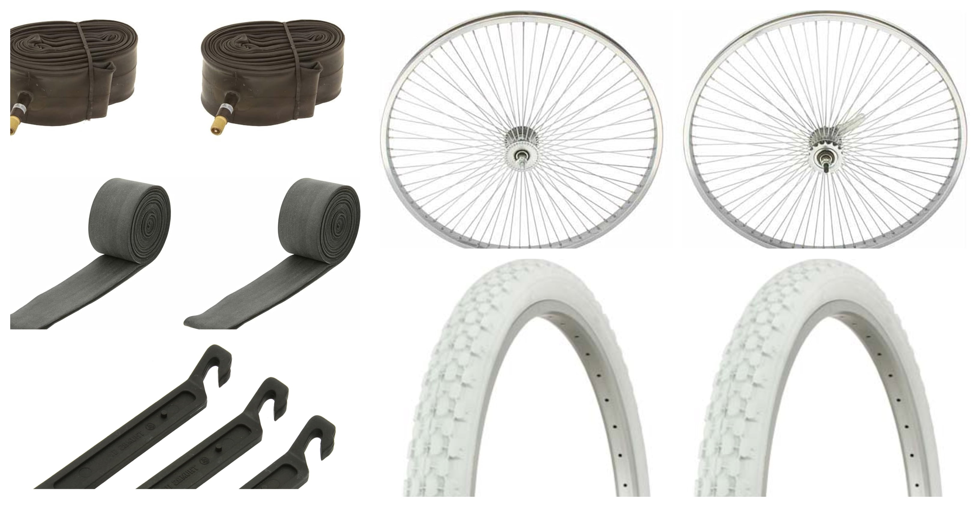 DURO HF-133 26" X 2.125" Bicycle Tires - White Wall, 2-Pack For Beach Cruiser & Cruiser Bikes