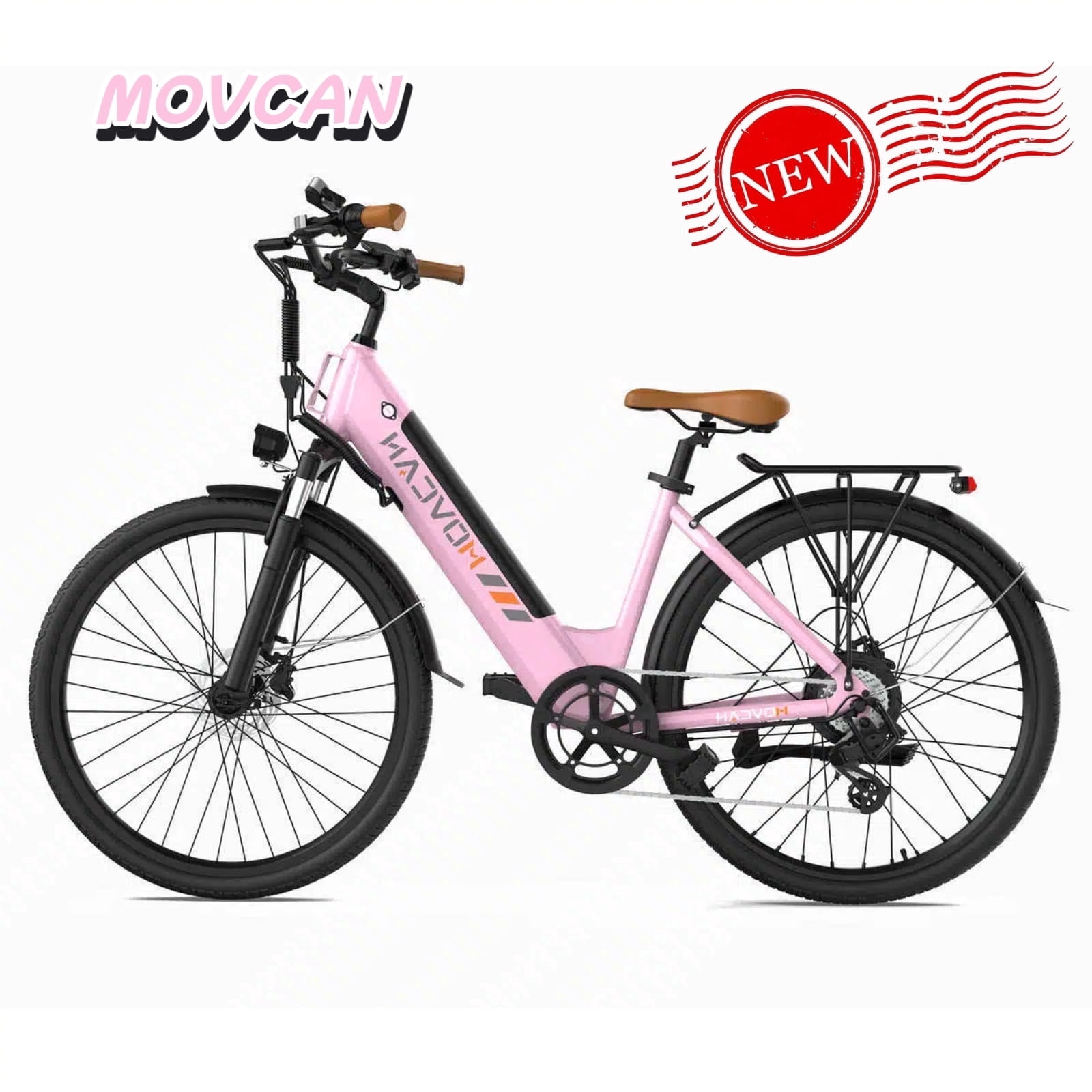 26" Commuter Electric Bike for Adults, 28 MPH Adult Electric Bicycles with New Shock Absorption, 1000W Motor, 48V 13Ah, 26" Unisex, UL 2849 Certified, Pink