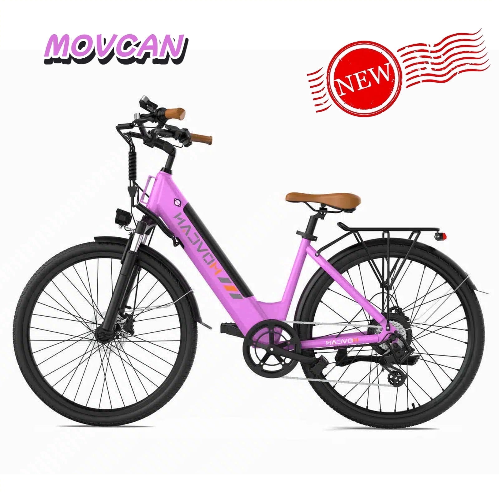 26" Commuter Electric Bike for Adults, 28 MPH Adult Electric Bicycles with New Shock Absorption, 1000W Motor, 48V 13Ah, 26" Unisex, UL 2849 Certified, Rose Red