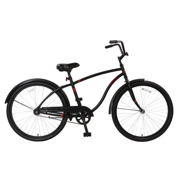 Concord 26" Pacifica Cruiser Bicycle, Fits Riders 5'2" - 5'10"+, Adult, Unisex, Matte Black