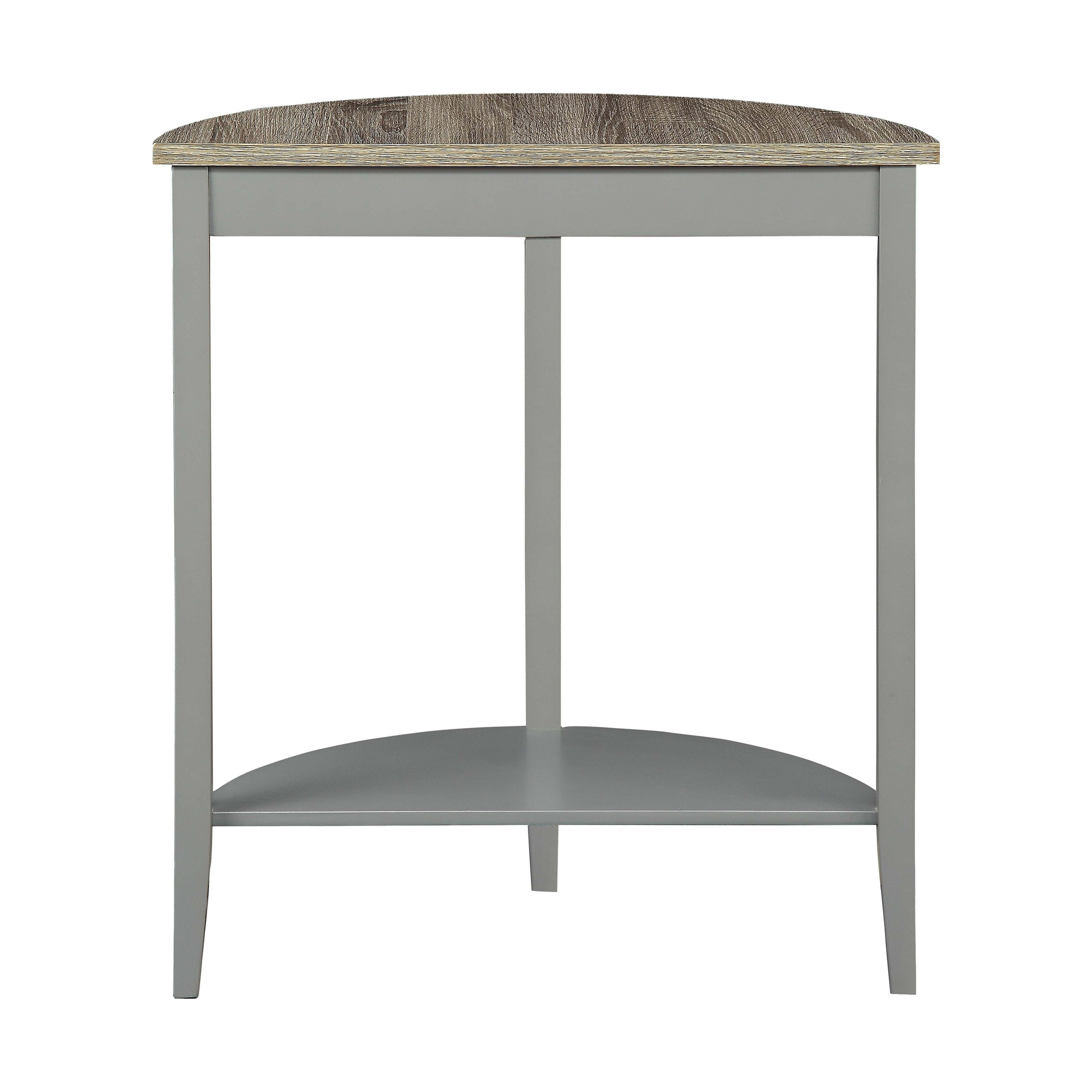 26" Gray Oak Semi-Circle Hallway Table with Storage