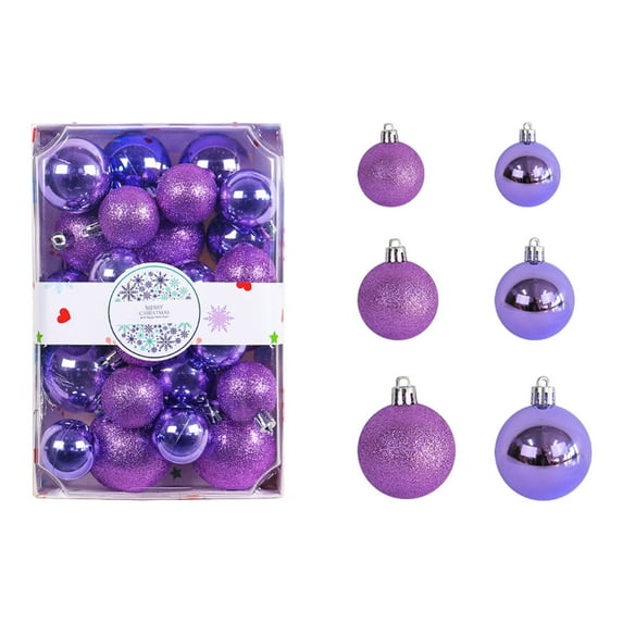 26 Count Christmas Ornaments Set - Plated Xmas Tree Balls, Elegant Hanging Decorations for Holiday Wedding & Home Decor