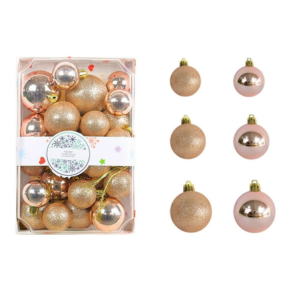 26 Count Christmas Ornaments Set - Plated Xmas Tree Balls, Elegant Hanging Decorations for Holiday Wedding & Home Decor