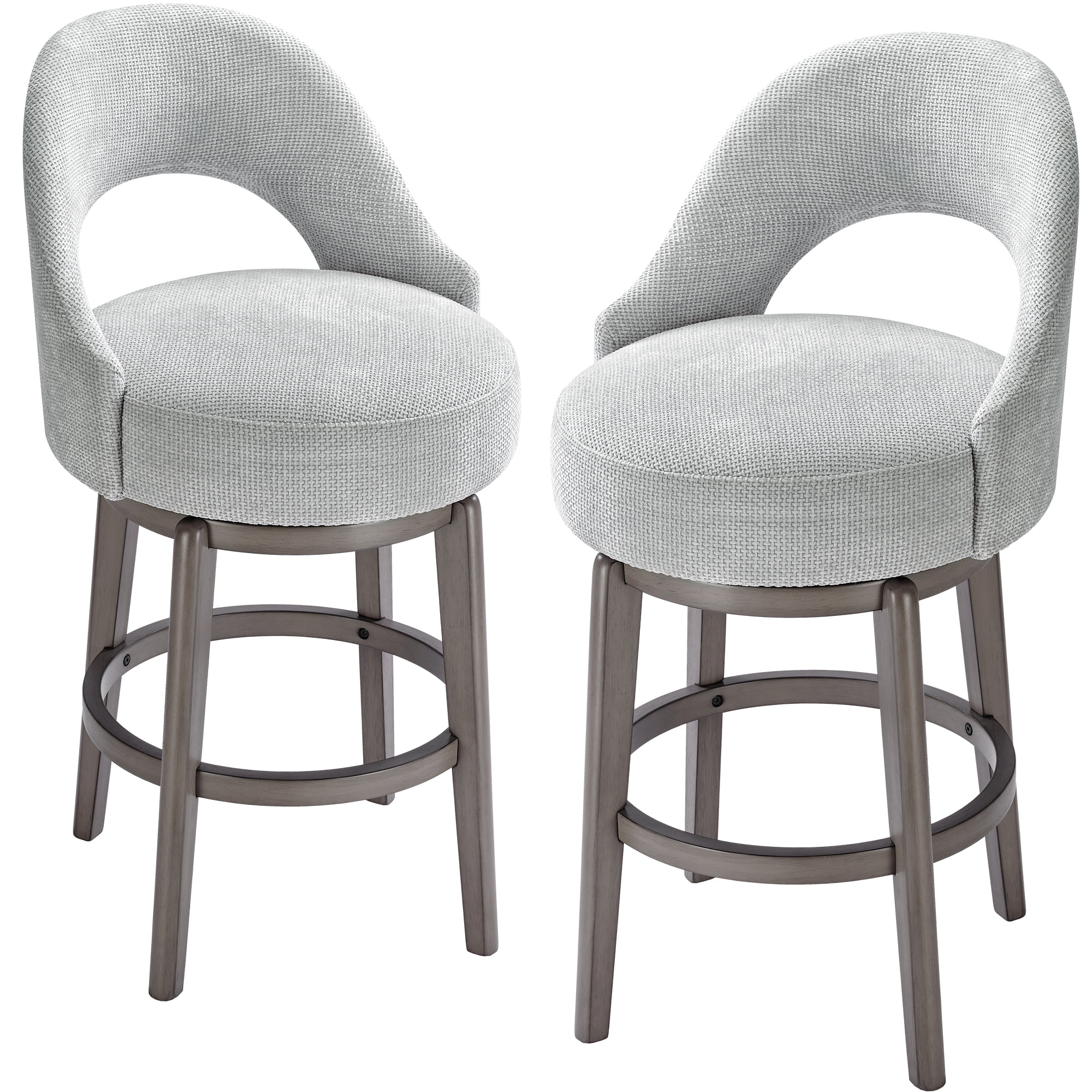 26" Counter Height Swivel Barstools Set of 2 Farmhouse Upholstered Swivel Bar stool with U-Back Pub Chair Stools for Kitchen Island room, 2 Pack
