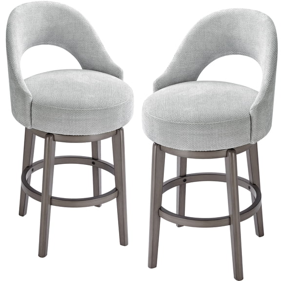 26" Counter Height Swivel Barstools Set of 2 Farmhouse Upholstered Swivel Bar stool with U-Back Pub Chair Stools for Kitchen Island room, 2 Pack