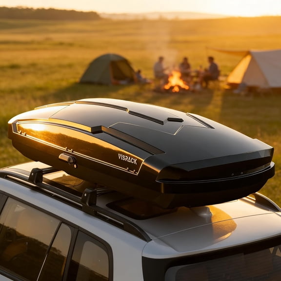 26 Cu Ft Extra Large Rooftop Carrier with Dual-Side Opening, Fits Up to 150 lbs, Hard Shell Roof Cargo Box, Tool-Free Install, Secure Lock System Fits Most Roof Racks, Black