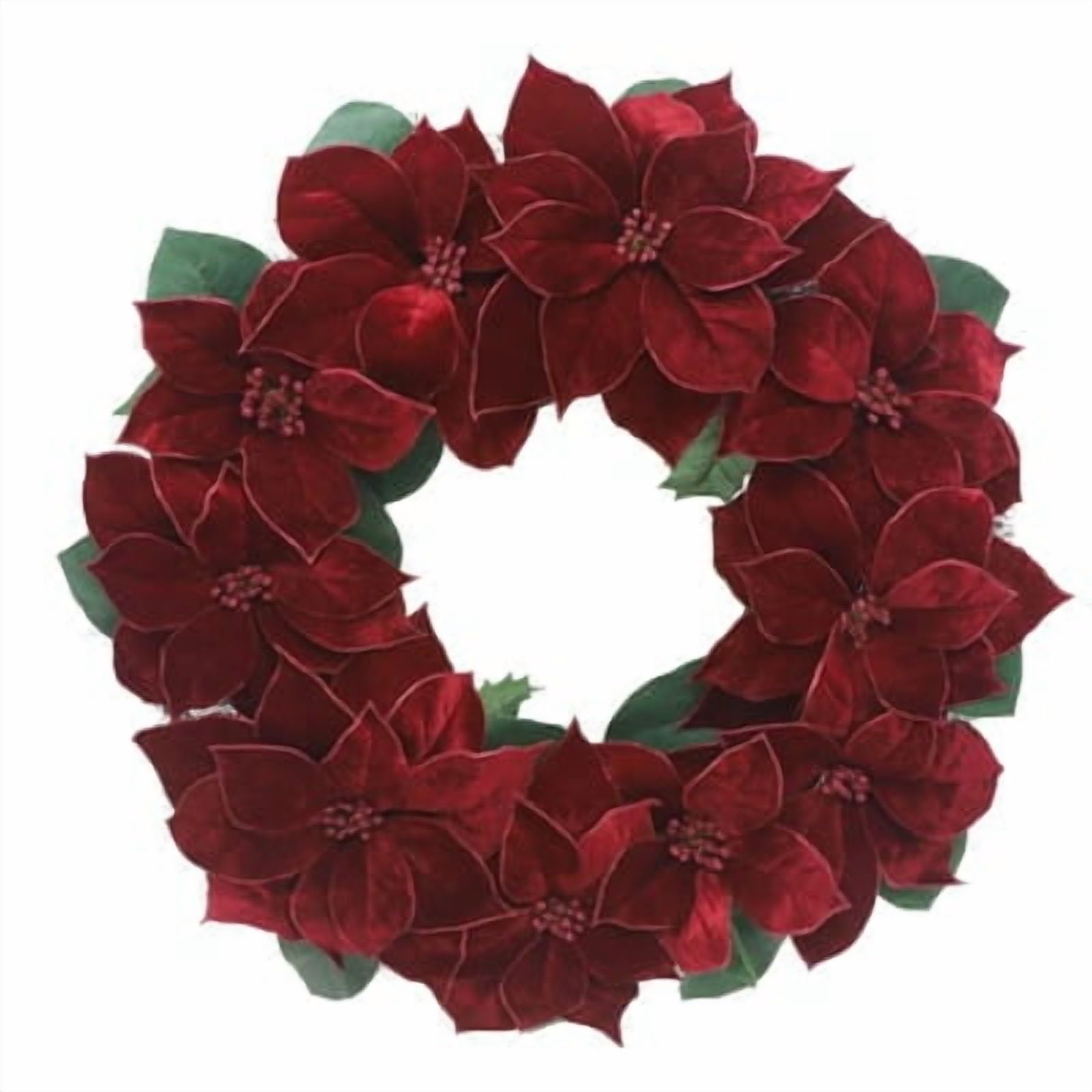 26" Dark Red Poinsettia Wreath by Ashland - Holiday and Christmas Floral for Crafts and Home Decor