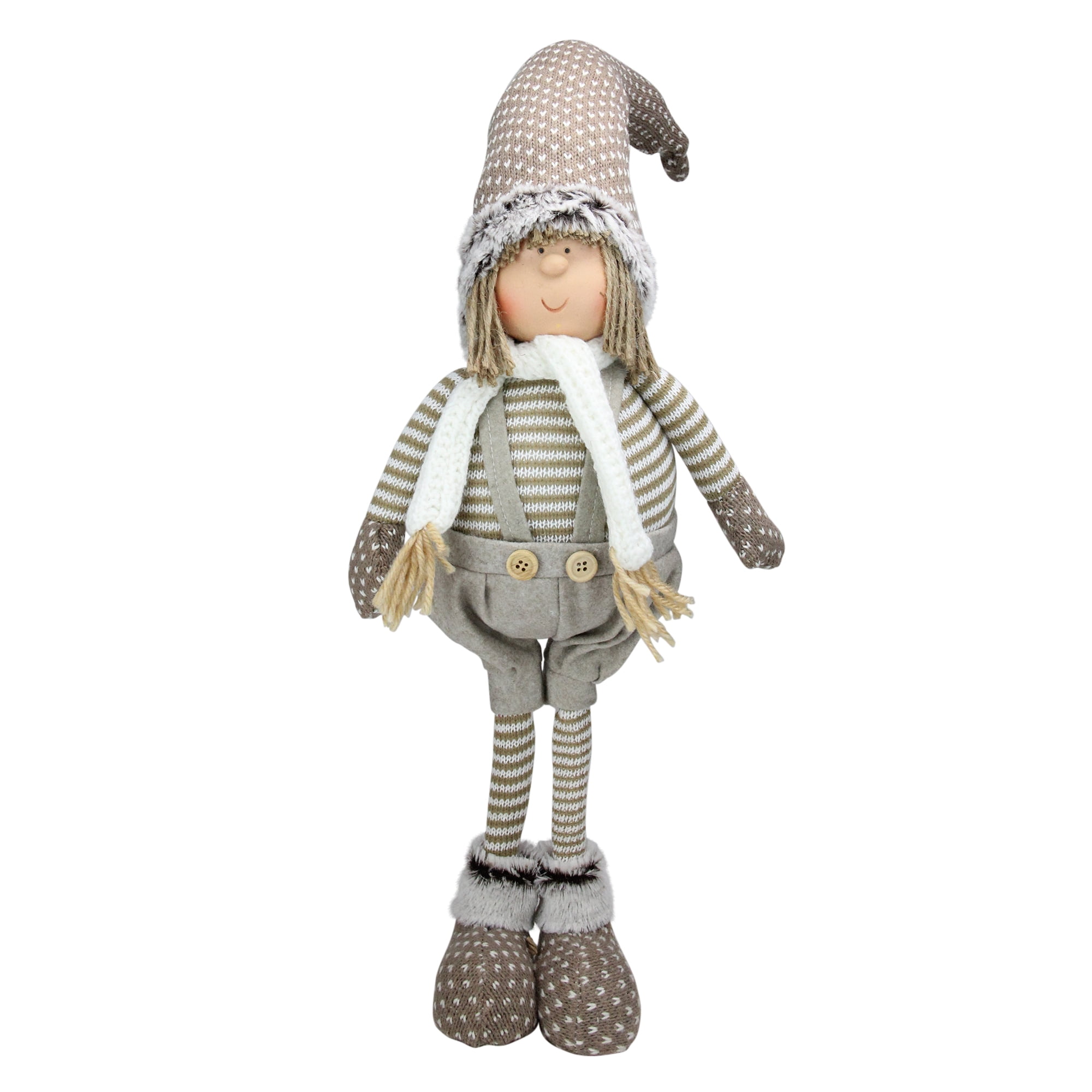 26" Decorative Standing Nordic Boy in Overalls Table Top Christmas Figure