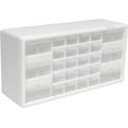 thumbnail image 1 of 26-Drawer Plastic Drawer Storage Cabinet for Garage Organization, Bead Organizer, Building Bricks Storage, Teacher Toolbox, Makeup Organizer, 20-Inch W x 6-Inch D x 10-Inch H, 10124 White, 1 of 25