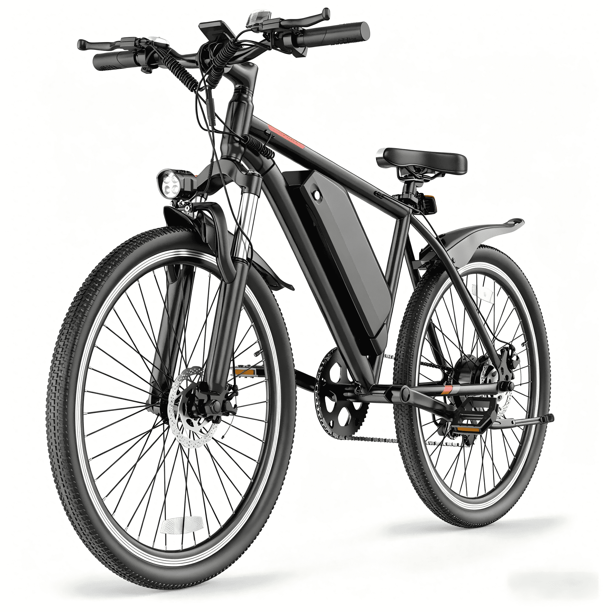 26" E-Mountain Bike for Adults, 350W Motor, 48V 5.2Ah Removable Battery, Up to 22 MPH & 45 Miles Range, 7-Speed Electric Bicycle with Pedal Assist, UL2849 Certified