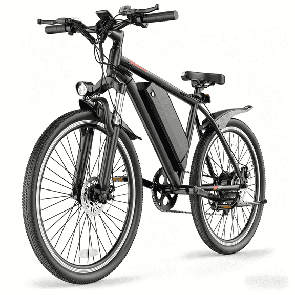 26" E-Mountain Bike for Adults, 350W Motor, 48V 9Ah Removable Battery, Up to 22 MPH & 55 Miles Range, 7-Speed Electric Bicycle with Pedal Assist, UL2849 Certified