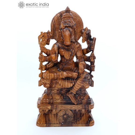 26" Eight Armed Goddess Varahi | Wood Carving