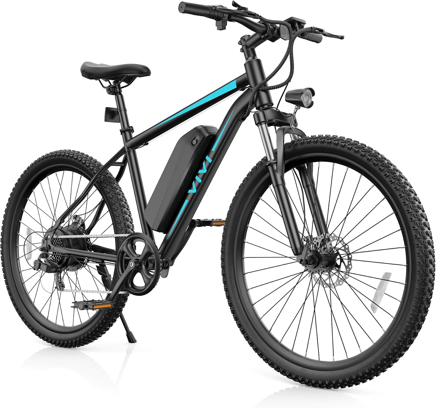 26" Electric Bike for Adults, 500W E-Bike with 48V 7.8Ah Battery, 19.8MPH 7-Speed, Front Suspension, Dual Disc Brakes, up to 45 Miles, UL2849 Certified, Blue