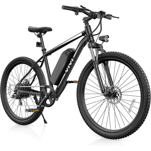 26" Electric Bike for Adults, 500W E-Bike with 48V 7.8Ah Battery, 19.8MPH 7-Speed, Front Suspension, Dual Disc Brakes, up to 45 Miles, UL2849 Certified, White