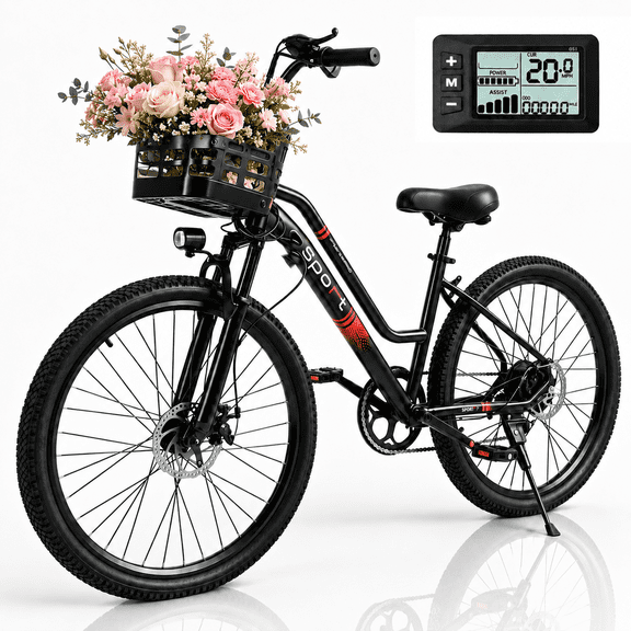 26" Electric Bike for Adults with Basket, 500W Motor, 20 MPH Speed, 35 Miles Range, 432Wh Removable Battery, UL2849 Certified, Dual Suspension Commuter Ebike
