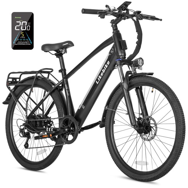 26" Electric Bike for Adults with Peak 500W Brushless Motor, 35Miles