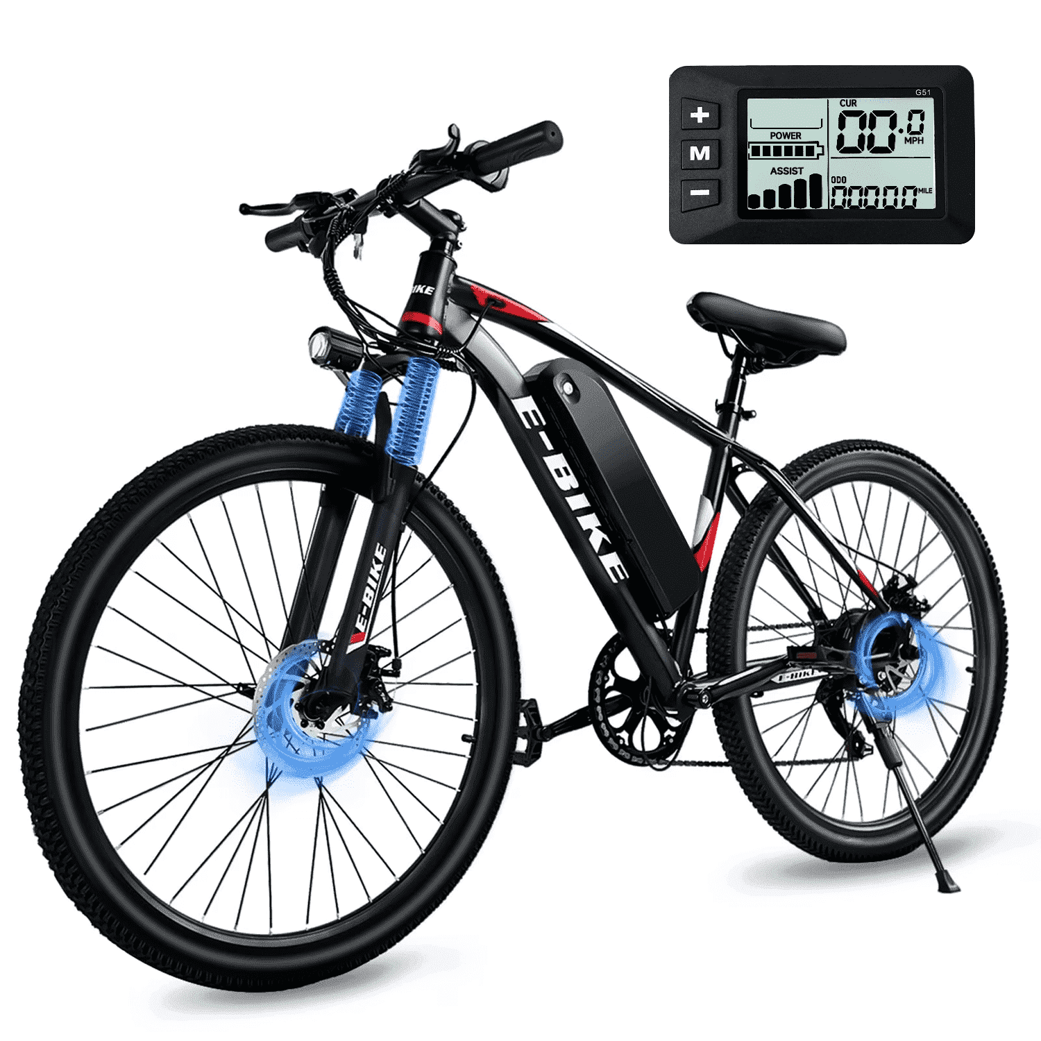 Setohet 26"Electric Bike for Adults with Peak 1200W Brushless Motor, 45Miles 25MPH Commuting Electric Mountain Bike with 468Wh Removable Battery, 7-Speed , 26" Tires and Front Fork Suspension UL 2849