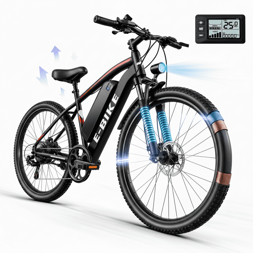 26" Electric Bike for Adults, 500W Motor, 36V Removable Battery, 19MPH & 35 Miles Range, UL2849 Certified, Dual Suspension Commuter Ebike