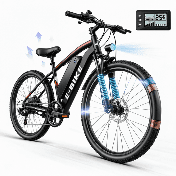 26" Electric Bike for Adults, 500W Motor, 36V Removable Battery, 19MPH & 35 Miles Range, UL2849 Certified, Dual Suspension Commuter Ebike