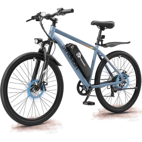 26"Electric Bike for Adults 500W Motor, 37+ Mile Long Range, 20MPH,  City Commuter & Mountain E-Bike with 36V 10.4Ah, 7-Speed Gears, Front Suspension