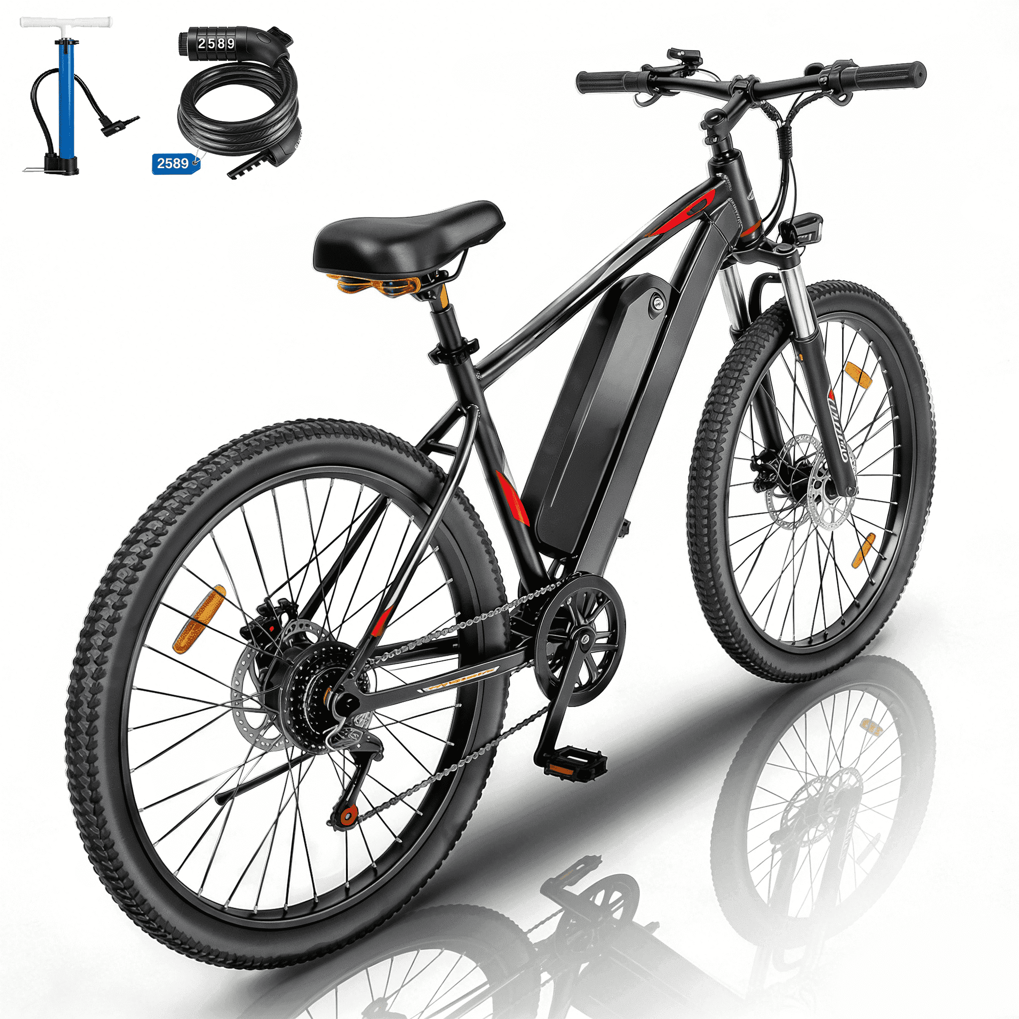 26" Electric Bike for Adults, 500W Motor, 432Wh Removable Battery, 25MPH & 45 Miles Range, UL2849, Dual Suspension Commuter Ebike
