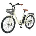 thumbnail image 1 of 26" Electric Bike for Adults 7 Speed 20mph 500W Ebike for Women Men Seniors, White, 1 of 10