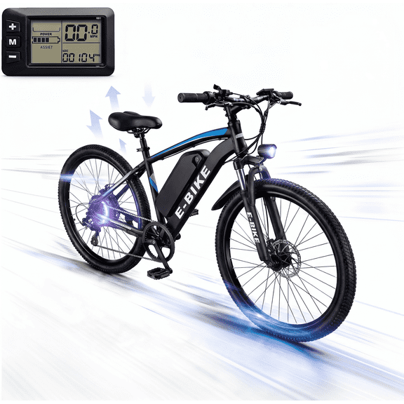 26" Electric Mountain Bike for Adults, 500W Peak Motor, 36V 12Ah Removable Battery, 20 mph, 30 miles Range, 7-Speed Suitable for Mountain, Commuting, Shopping, Trip, UL 2849