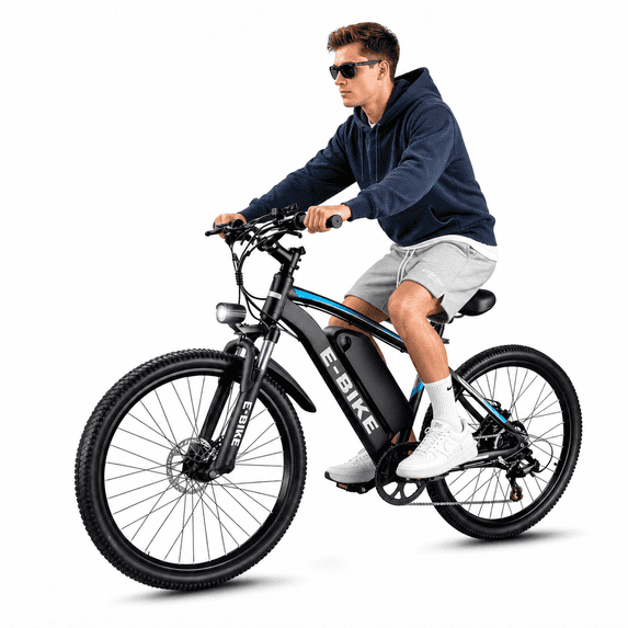 26" Electric Bike for Adults, 500W Peak Motor, 36V 12Ah Removable Waterproof Battery, 19 mph, 30 Miles Range, 7-Speed Suitable for Commuting, Shopping & Trip, UL 2849, Class 2