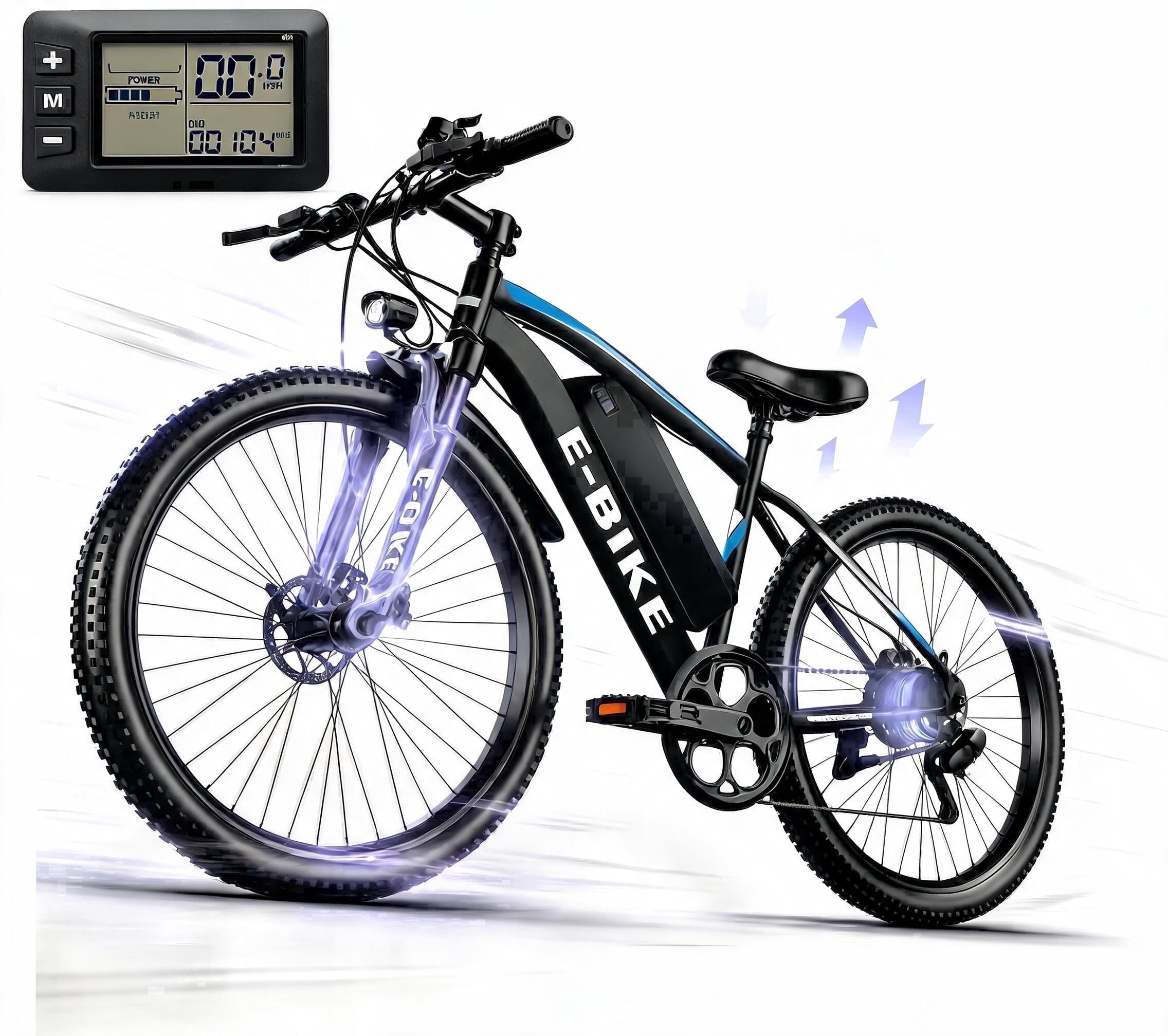 26" Electric Bike for Adults, 500W Peak Motor, 36V 12Ah Removable Battery, 19.9 mph, 30 miles Range, 7-Speed Suitable for Commuting, Shopping, Trip, UL 2849