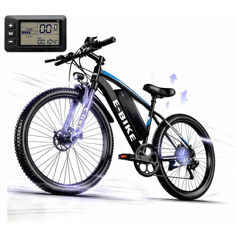26" Electric Bike for Adults, 500W Peak Motor, 36V 12Ah Removable Battery, 19.9 mph, 30 miles Range, 7-Speed Suitable for Commuting, Shopping, Trip, UL 2849