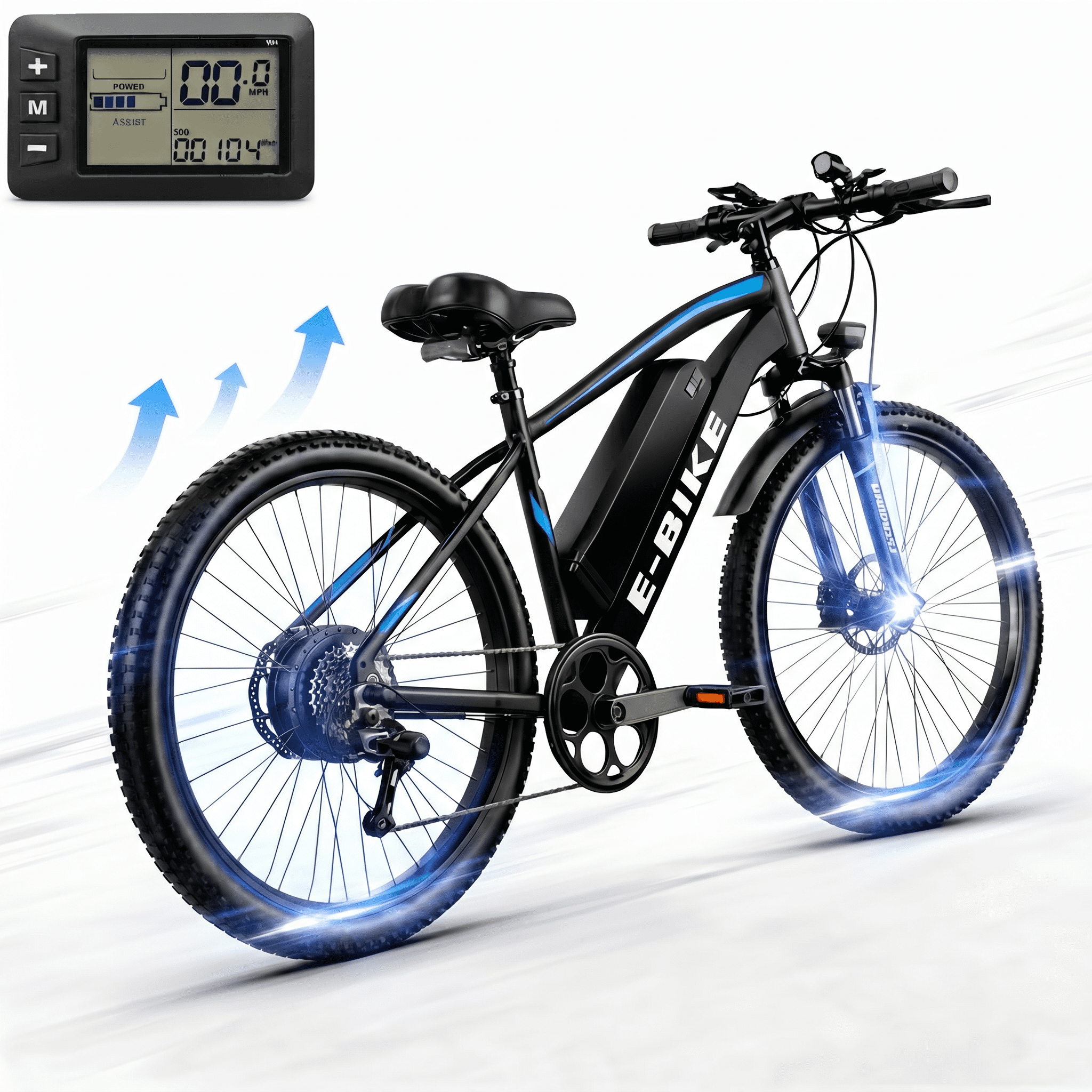 26" Electric Bike for Adults, 499W Peak Motor, 36V 12Ah Removable Battery, 19 mph, 30 miles Range, 7-Speed Suitable for Commuting, Shopping, Trip, UL 2849, Class 2