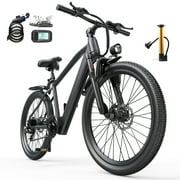 26"Electric Mountain Bike for Adults, 540W Brushless Motor, Top Speed 25MPH,40 Miles Commuting Range, Front Fork Suspension, Shimano 7-Speed,Dual Disc Brakes