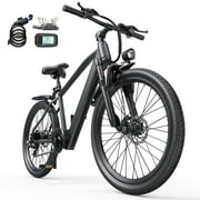 26"Electric Mountain Bike for Adults, 540W Brushless Motor, Top Speed 25MPH,40 Miles Commuting Range, Front Fork Suspension, Shimano 7-Speed,Dual Disc Brakes