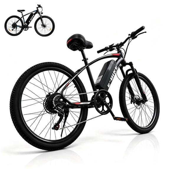 Electric Bike for Adults with 26" tire, 749W Peak Motor ebike 20MPH 40Mi Range, 432Wh Removable Battery Electric Mountain Bike, 7-Speed,UL2849,Class 2