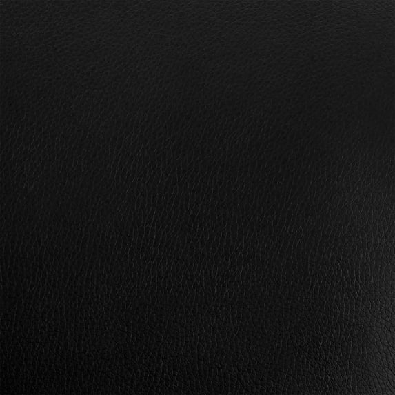26" Elegant Black Faux Leather and Black Metal Armless Swivel Counter Stool